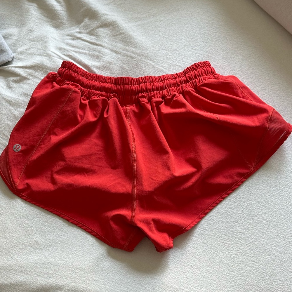 Dark Red Lululemon hotty hot shorts